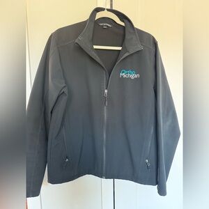 Port Authority Black Soft Shell Jacket with Teal Logo